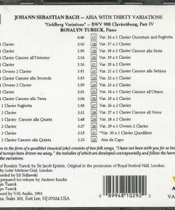 Alternative view of Johann Sebastian Bach - Rosalyn Tureck - Goldberg Variations (CD, Album, RE) (Near Mint (NM or M-))