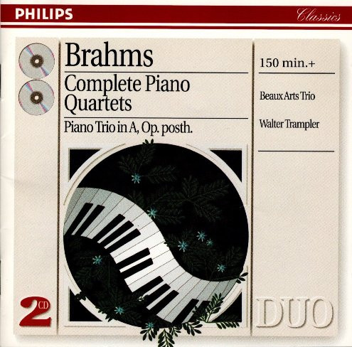 Johannes Brahms - Beaux Arts Trio, Walter Trampler - Complete Piano Quartets, Piano Trio In A, Op. Posth. (2xCD, Comp, RE, RM) (Near Mint (NM or M-))