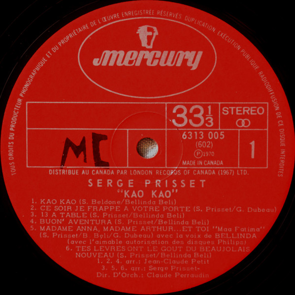 Serge Prisset - Kao Kao (LP, Album) (Mint (M)) - Image 3