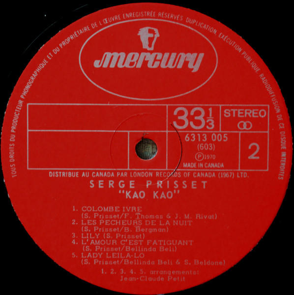 Serge Prisset - Kao Kao (LP, Album) (Mint (M)) - Image 4