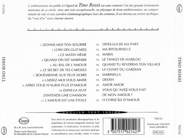 Tino Rossi - Tino Rossi (CD, Comp) (Near Mint (NM or M-)) - Image 2