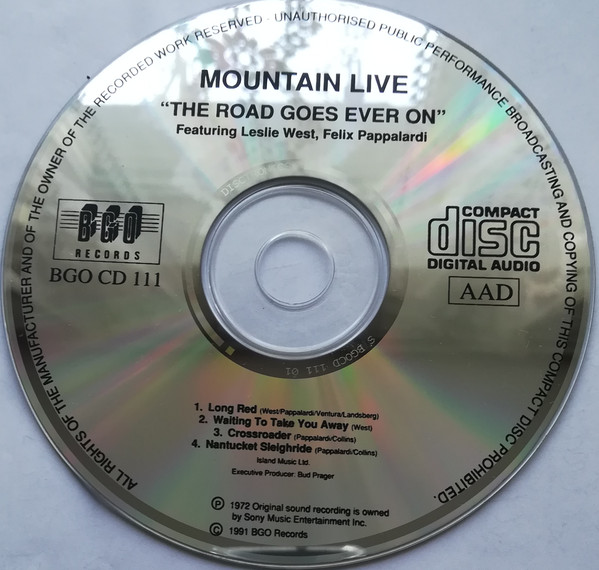 Mountain - Live - The Road Goes Ever On (CD, Album, RE) (Near Mint (NM or M-)) - Image 2