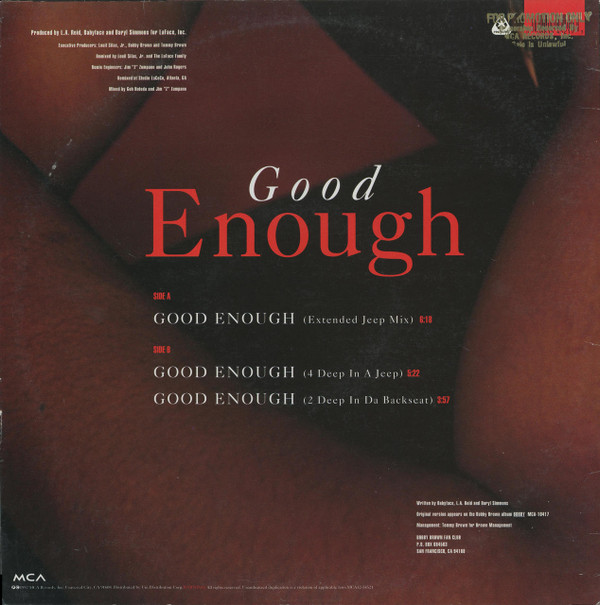 Bobby Brown - Good Enough (12", Single) (Mint (M)) - Image 2