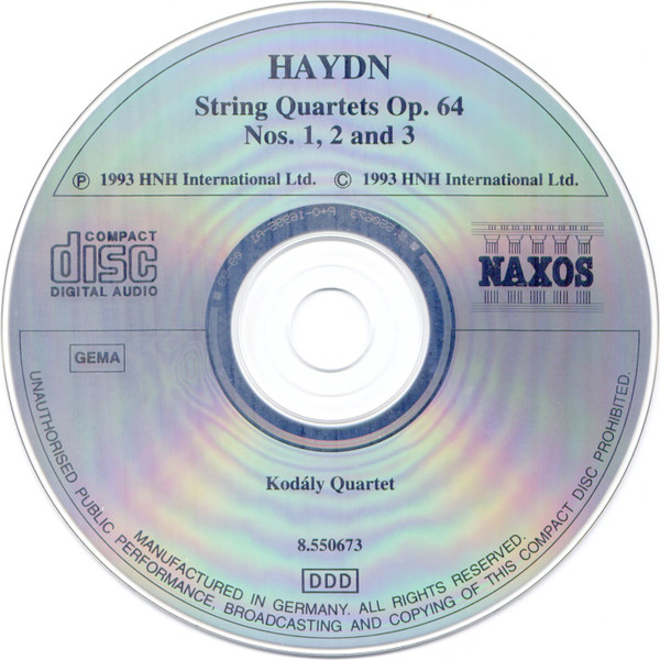 Joseph Haydn - Kodály Quartet - String Quartets Op. 64 - Nos. 1, 2 And 3 (CD, RE) (Near Mint (NM or M-)) - Image 3