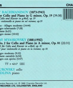 Alternative view of Sergei Vasilyevich Rachmaninoff / Nikolai Myaskovsky, Yuli Turovsky, Luba Edlina - Sonata For Cello & Piano Op.19 / Sonata No.2 For Cello & Piano Op.81 (CD, Album, RP) (Near Mint (NM or M-))