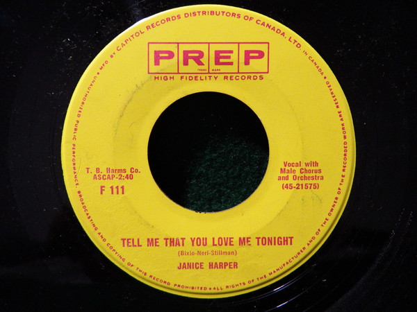 Janice Harper - Tell Me That You Love Me Tonight / Bon Voyage (7", Single) (Near Mint (NM or M-))
