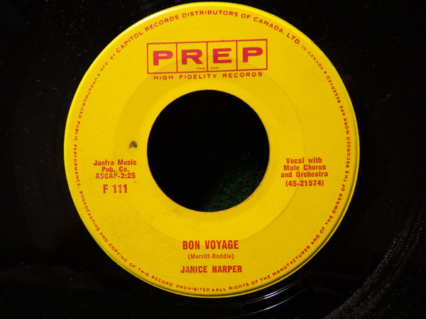 Janice Harper - Tell Me That You Love Me Tonight / Bon Voyage (7", Single) (Near Mint (NM or M-)) - Image 2