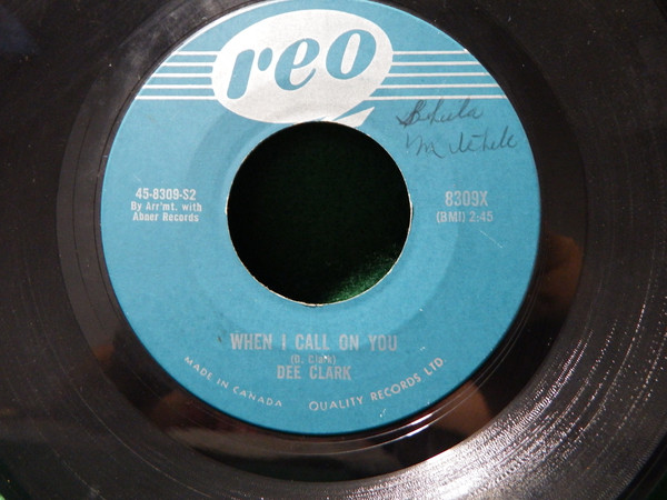 Dee Clark - Nobody But You / When I Call On You (7", Single) (Near Mint (NM or M-)) - Image 2