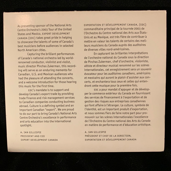 Pinchas Zukerman, National Arts Centre Orchestra, Wolfgang Amadeus Mozart - United States And Mexico Tour 2003 - Mozart (2xCD, Album, Car) (Near Mint (NM or M-)) - Image 2