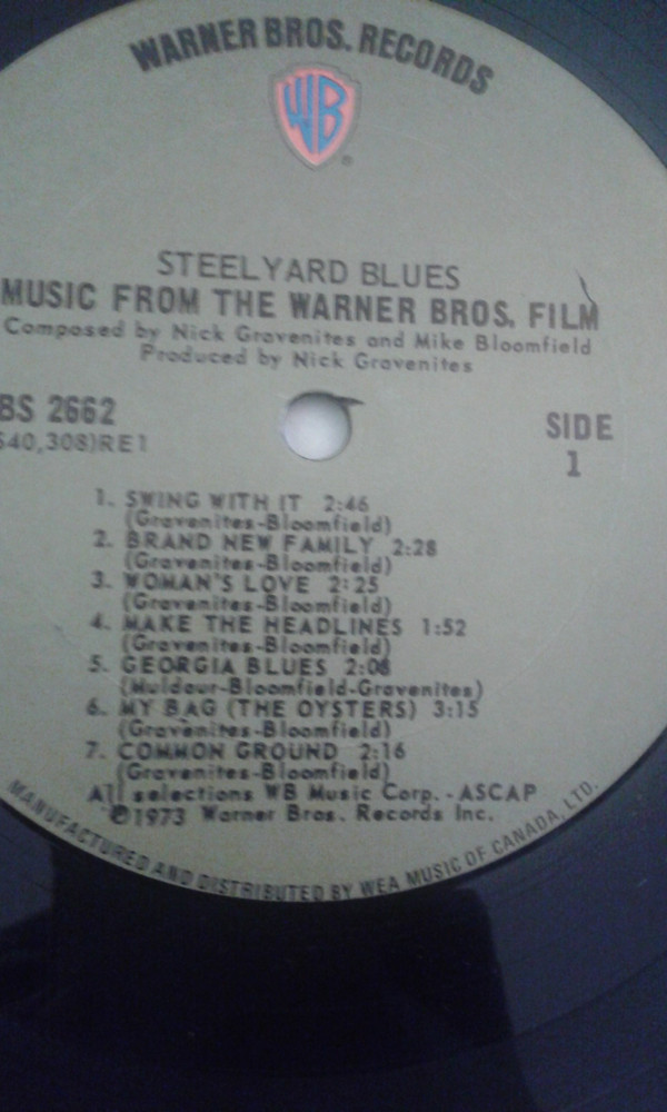 Nick Gravenites And Mike Bloomfield Featuring Paul Butterfield And Maria Muldaur - Steel Yard Blues: Original Sound Track From The Motion Picture (LP, Album) (Mint (M)) - Image 2