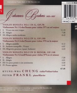 Alternative view of Johannes Brahms, Kyung-Wha Chung, Peter Frankl - Violin Sonatas Nos. 1 – 3 (CD) (Near Mint (NM or M-))