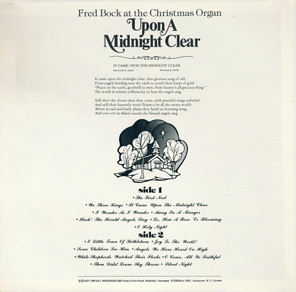 Fred Bock - Upon A Midnight Clear (LP, Album) (Mint (M)) - Image 2