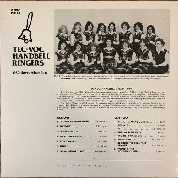 Tec-Voc Handbell Ringers - Stereo Album 4 (LP, Album) (Mint (M)) - Image 2