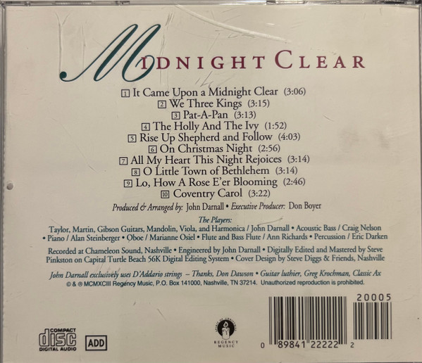 Various - Midnight Clear (An Intimate Acoustic Christmas With Guitars & Other Instruments) (CD, Comp) (Near Mint (NM or M-)) - Image 2