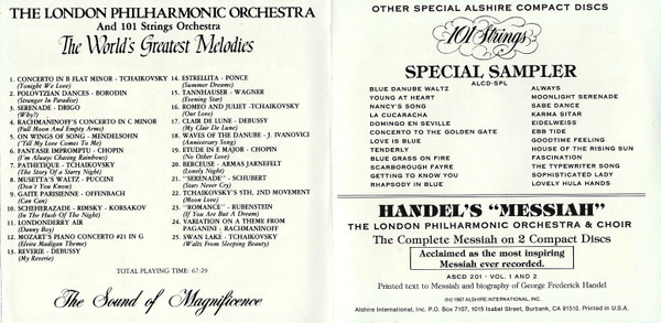 London Philharmonic Orchestra And 101 Strings - The World's Greatest Melodies (CD) (Near Mint (NM or M-)) - Image 2