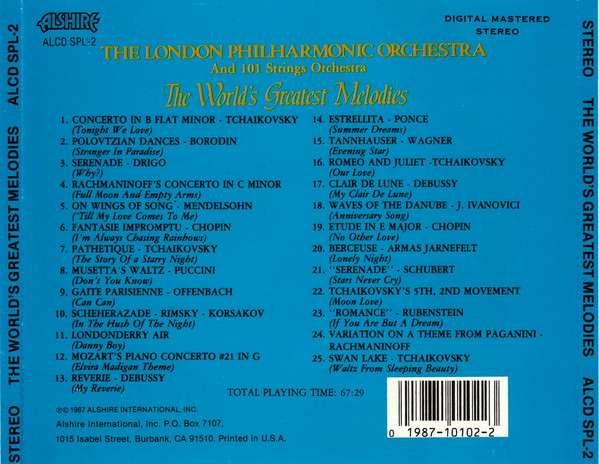 London Philharmonic Orchestra And 101 Strings - The World's Greatest Melodies (CD) (Near Mint (NM or M-)) - Image 4