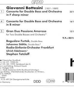 Alternative view of Giovanni Bottesini, Bogusław Furtok, Radio-Sinfonie-Orchester Frankfurt, Stephan Tetzlaff - Double Bass Concertos (CD) (Near Mint (NM or M-))