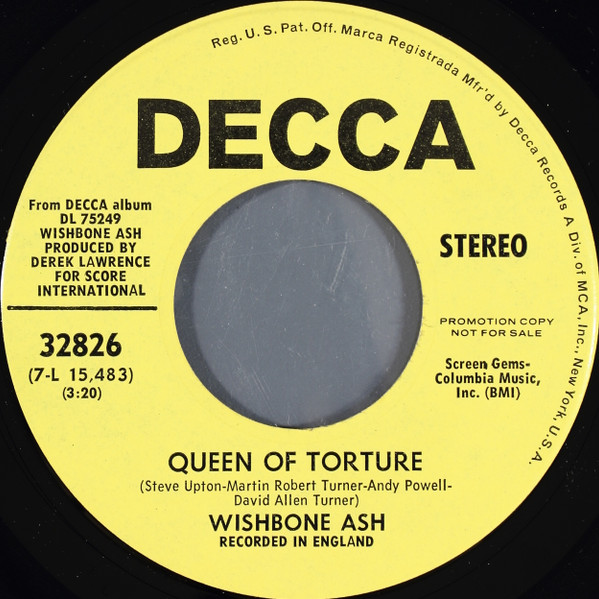 Wishbone Ash - Blind Eye (7", Promo) (Very Good Plus (VG+)) - Image 2