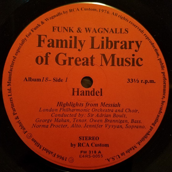 Georg Friedrich Händel - Highlights From Messiah (LP, Album, Comp) (Mint (M)) - Image 3