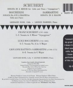 Alternative view of Leonard Rose, Leonid Hambro, Franz Schubert / Luigi Boccherini / Giovanni Sammartini - Sonatas (CD, RE, RM) (Near Mint (NM or M-))