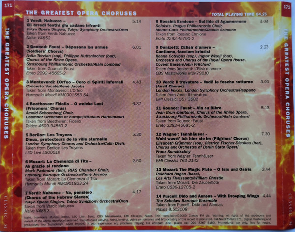 Various - Greatest Opera Choruses (CD, Album, Comp) (Near Mint (NM or M-)) - Image 2