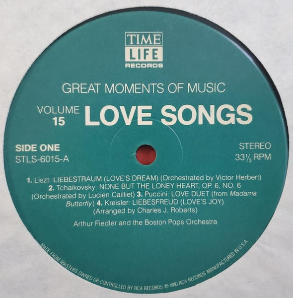 Arthur Fiedler And Boston Pops Orchestra - Great Moments Of Music Volume 15: Love Songs (LP, Comp, Ind) (Mint (M)) - Image 3