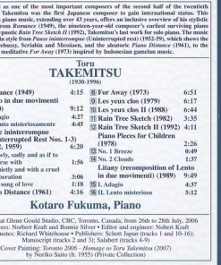 Alternative view of Toru Takemitsu, Kotaro Fukuma - Piano Music (CD, Album) (Mint (M))