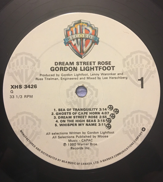 Gordon Lightfoot - Dream Street Rose (LP, Album) (Mint (M)) - Image 3