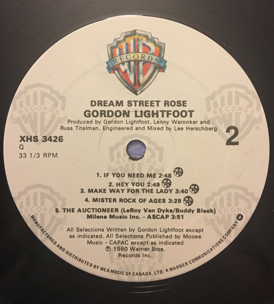 Gordon Lightfoot - Dream Street Rose (LP, Album) (Mint (M)) - Image 4