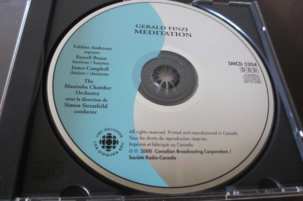 Gerald Finzi / Manitoba Chamber Orchestra Conducted By Simon Streatfeild - Meditation (CD, Album) (Near Mint (NM or M-)) - Image 2