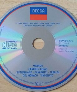 Alternative view of Giuseppe Verdi - Famous Arias = Airs Célèbres = Berühmte Arien = Arie Celebri (CD, Comp, RM) (Near Mint (NM or M-))