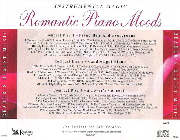 Various - Romantic Piano Moods (3xCD, Comp) (Near Mint (NM or M-)) - Image 2