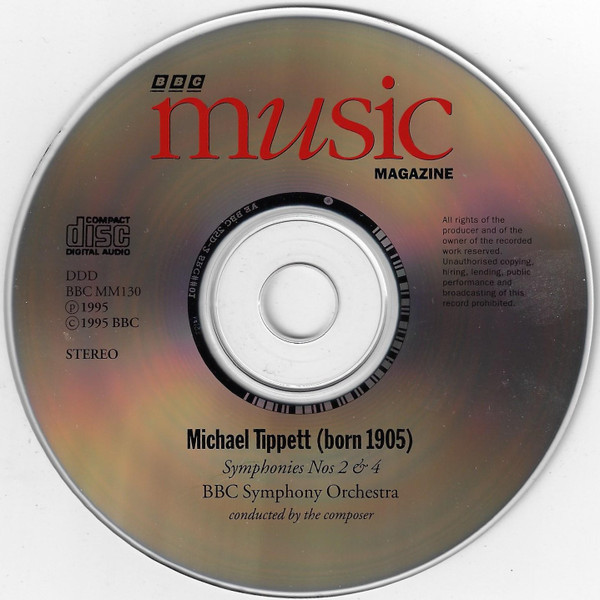 Sir Michael Tippett, BBC Symphony Orchestra - Tippett Conducts Tippett: Symphonies Nos 2 & 4 (CD) (Near Mint (NM or M-)) - Image 3