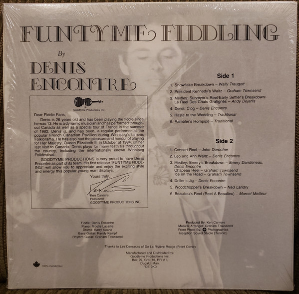 Denis Encontre - Funtyme Fiddling (LP, Album) (Mint (M)) - Image 2