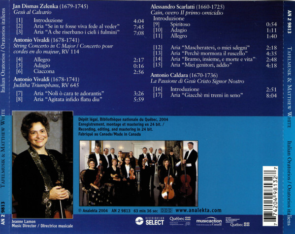 Tafelmusik Baroque Orchestra, Jeanne Lamon, Matthew White (6) - Italian Oratorios Italiens (CD + CD, Comp, Smplr) (Near Mint (NM or M-)) - Image 4