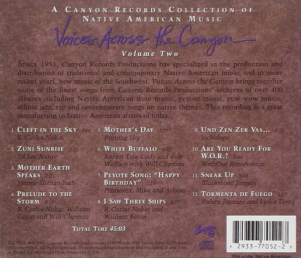 Various - Voices Across The Canyon: Volume Two (CD, Comp) (Mint (M)) - Image 2