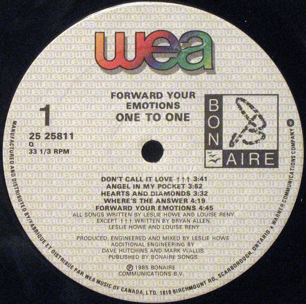 One To One - Forward Your Emotions (LP, Album, Qua) (Mint (M)) - Image 3