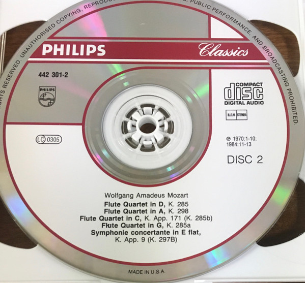 Wolfgang Amadeus Mozart - The Works For Flute (2xCD, Album, Comp) (Near Mint (NM or M-)) - Image 4