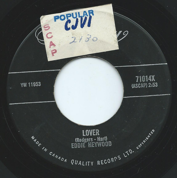Eddie Heywood - If It's Sunny Sunday / Lover (7", Bla) (Near Mint (NM or M-)) - Image 2