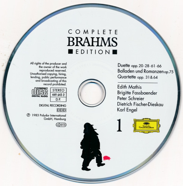 Johannes Brahms, Edith Mathis, Fassbaender*, Schreier*, Fischer-Dieskau* - Vokal Ensembles (4xCD, Comp, RE) (Mint (M)) - Image 5