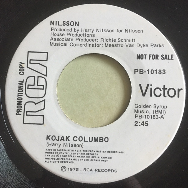 Harry Nilsson - Kojak Columbo / Turn Out The Light (7", Single, Promo) (Very Good Plus (VG+))