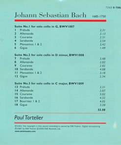 Johann Sebastian Bach, Paul Tortelier - Cello Suites Nos. 1-3 (CD, RE, RM) (Near Mint (NM or M-)) - Image 4