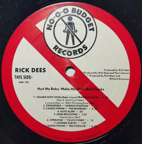 Rick Dees - Hurt Me Baby Make Me Write Bad Checks! (LP, Album) (Mint (M)) - Image 2