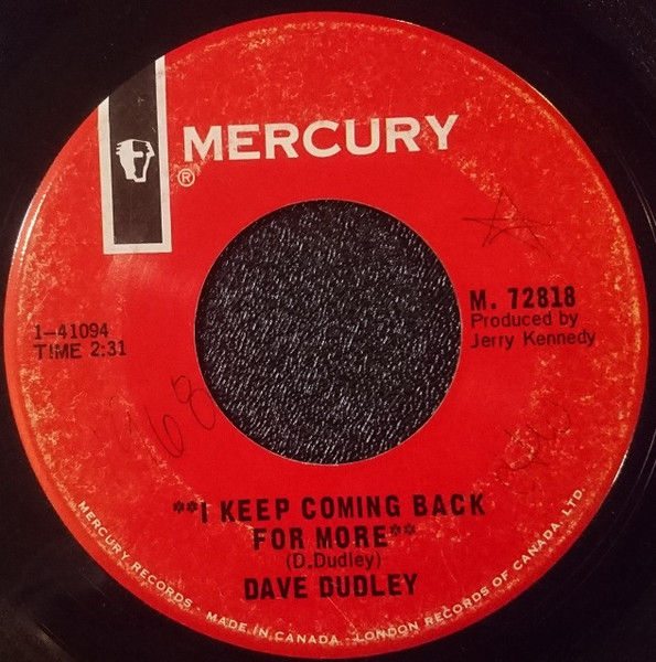 Dave Dudley - I Keep Coming Back For More / Where Does A Little Boy Go (7", Single) (Very Good (VG))