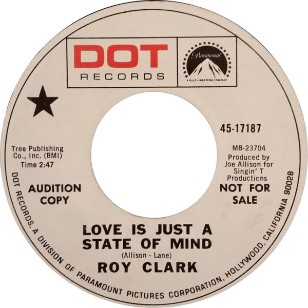 Roy Clark - Love Is Just A State Of Mind (7", Promo, Mon) (Very Good Plus (VG+))