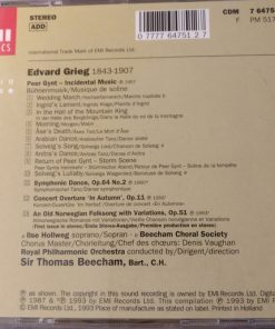 Alternative view of Edvard Grieg - Sir Thomas Beecham, Royal Philharmonic Orchestra - Peer Gynt · Symphonic Dance Op.64 No.2 · Concert Overture "In Autumn" · Old Norwegian Folksong With Variations (CD, Album, Comp, RM) (Near Mint (NM or M-))