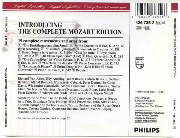 Wolfgang Amadeus Mozart - Introducing Mozart (The Complete Mozart Edition) (CD, Comp) (Near Mint (NM or M-)) - Image 2