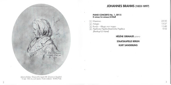 Johannes Brahms / Hélène Grimaud, Staatskapelle Berlin, Kurt Sanderling - Concerto No. 1 Op. 15 (CD, Album) (Near Mint (NM or M-)) - Image 5