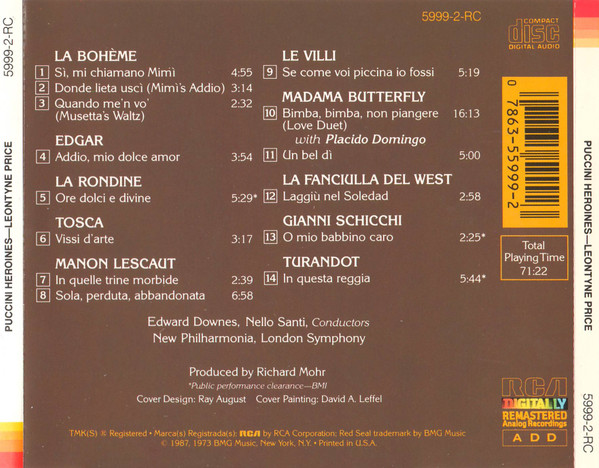 Giacomo Puccini - Leontyne Price - Puccini Heroines (CD, Comp, RE, RM) (Near Mint (NM or M-)) - Image 2