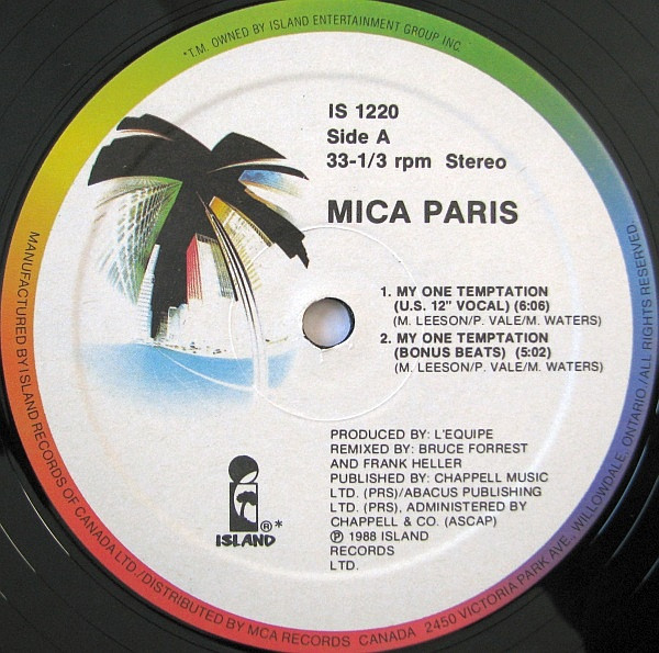 Mica Paris - My One Temptation (12") (Mint (M)) - Image 3